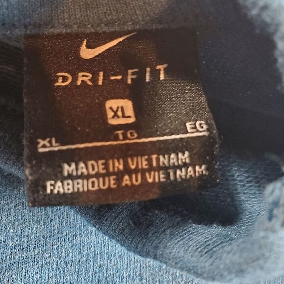 Nike Sweatshirt Women XL Blue Polyester Dri Fit Cut Out Back Round Neck Pullover - Picture 2 of 10